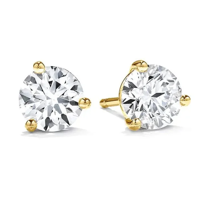 Mountz Collection .93CTW Diamond Stud Earrings in 14K Yellow Gold