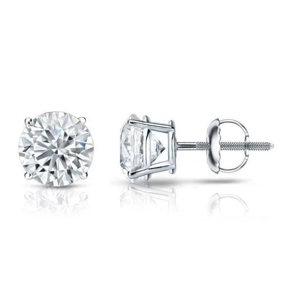 Auriya 14k Gold GIA Certified 1.00 ct. TDW Round Diamond Stud Earrings