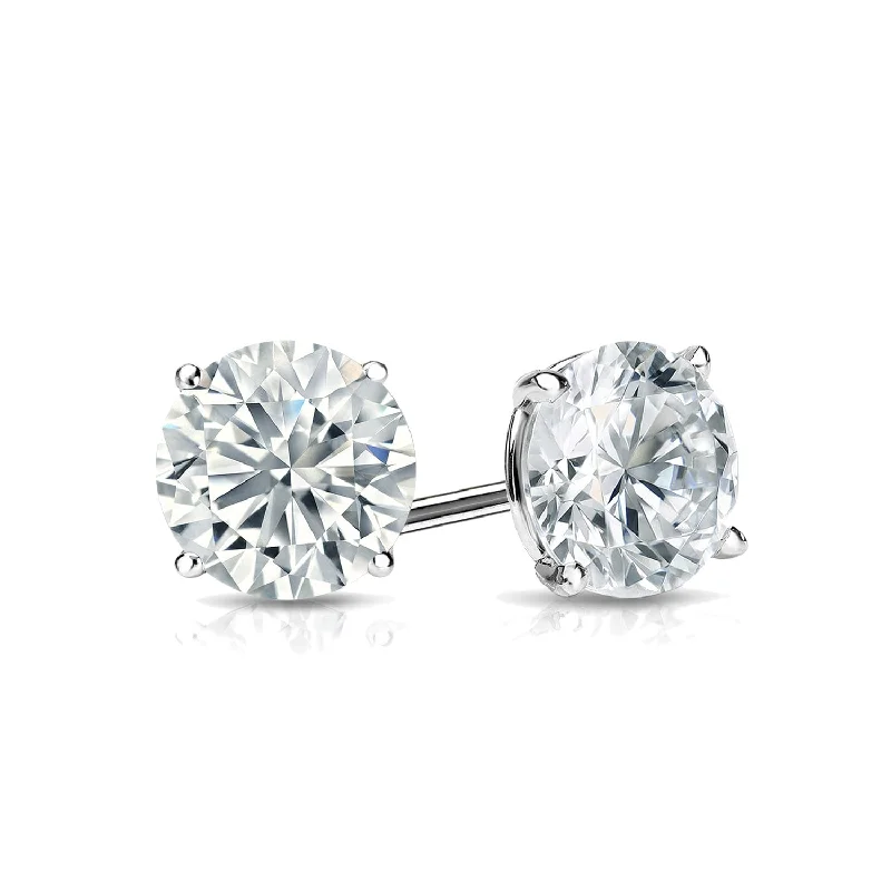 Auriya 14k Gold Lab Grown Round Diamond Stud Earrings 0.50 to 5.00 ct. tw. 4-Prong Martini Push-Back (F-G VS)