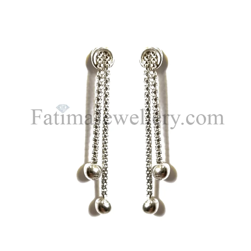 Earrings - White Gold Hanging