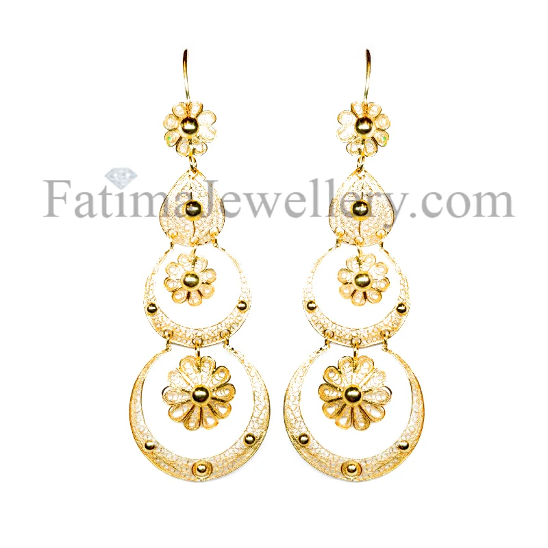 Earrings - Gold Filigree