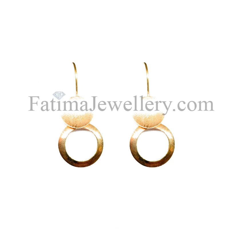 Earrings - Hanging Gold Rounded Circles