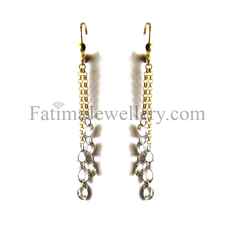 Earrings - Two Tone Gold Hanging