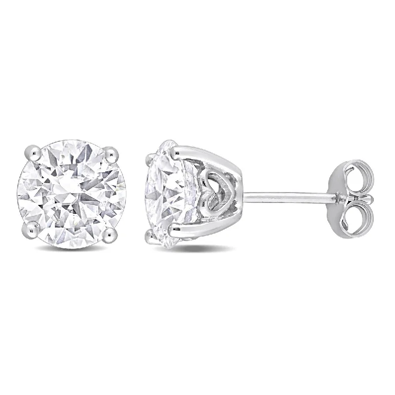 Eternally Yours 3 3/4 DEW Created Moissanite Stud Earrings in Sterling Silver