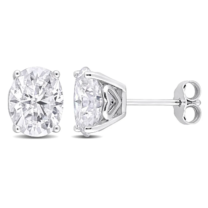 Eternally Yours 4ct DEW Oval Created Moissanite Stud Earrings in Sterling Silver