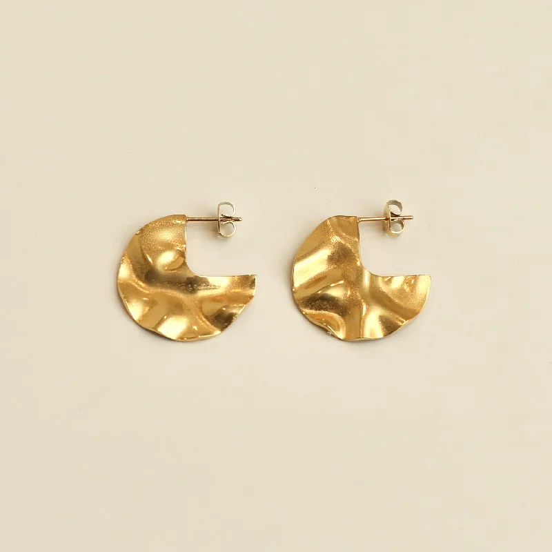 Gold Foil Large Circle Earrings