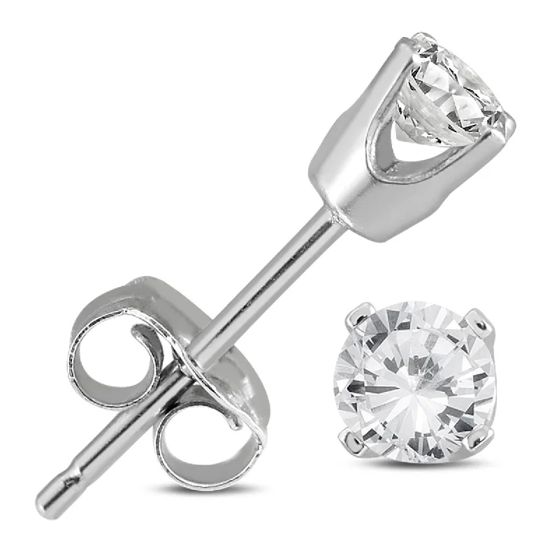 Marquee 1/4 Carat Diamond Solitaire Stud Earrings in 10K White Gold