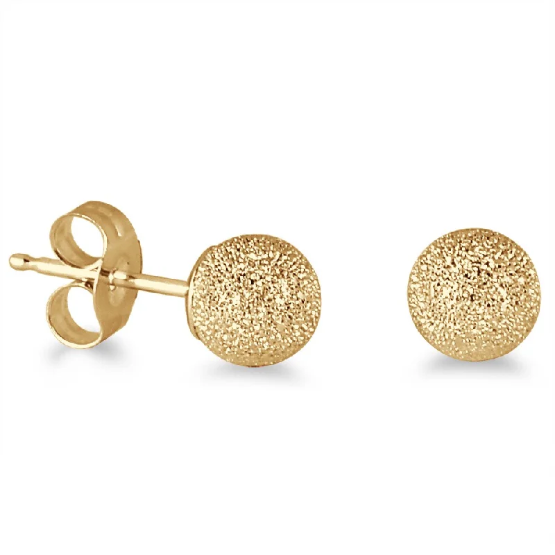 Marquee Jewels 14K Yellow Gold Laser Cut 4-millimeter Ball Stud Earrings