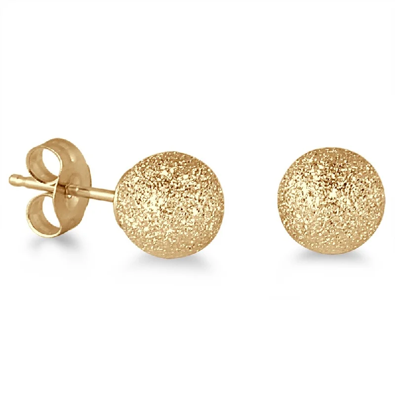 Marquee Jewels 14K Yellow Gold Laser Cut Ball Stud Earrings