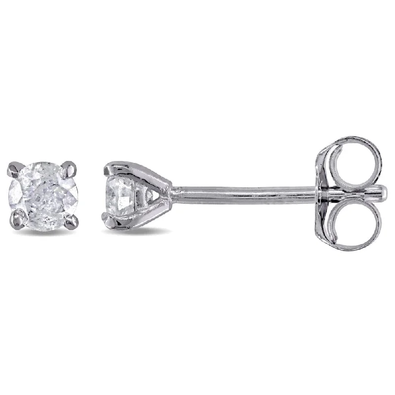 Miadora 1/4ct TDW Diamond Martini-Style Stud Earrings in 14k White Gold