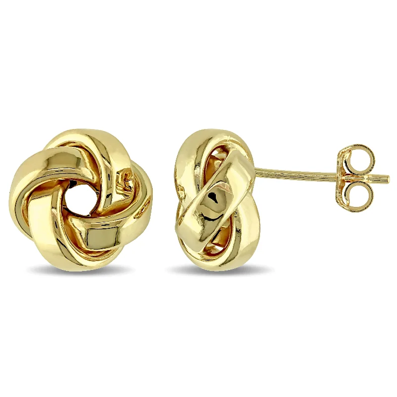 Miadora 10k Yellow Gold Love Knot Stud Earrings