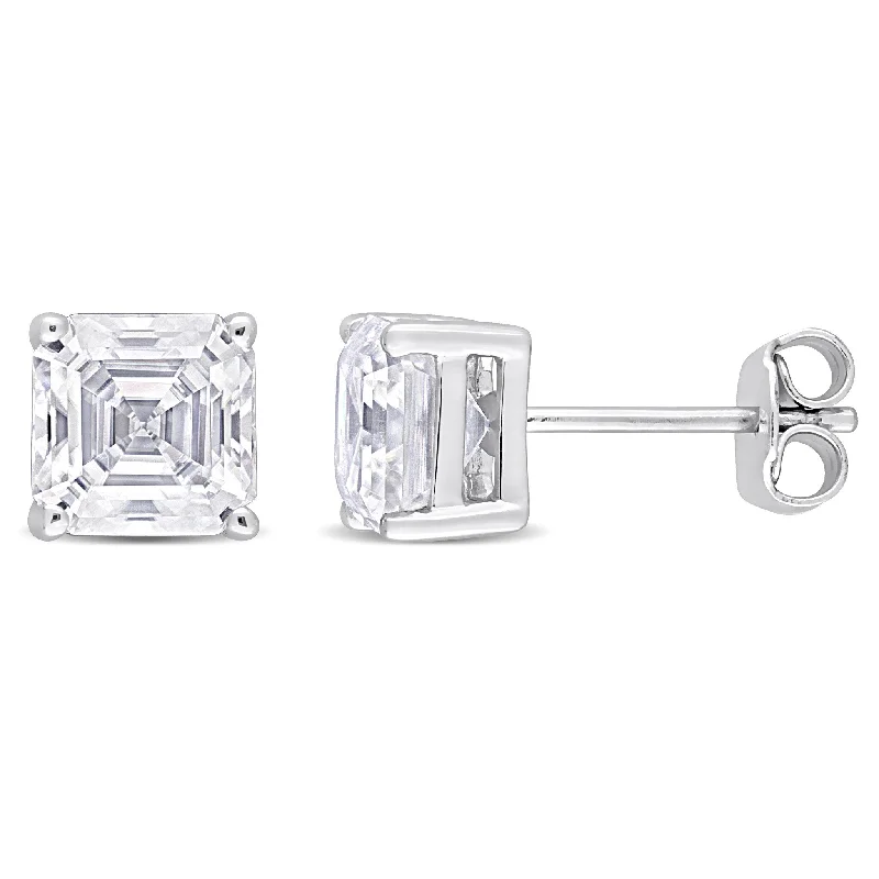 Miadora 3ct DEW Octagon Asscher Created Moissanite Stud Earrings Sterling Silver