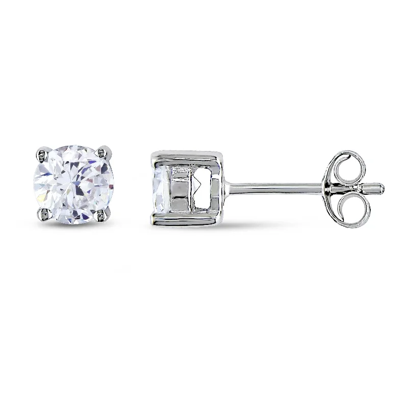 Miadora Cubic Zirconia Stud Earrings in Sterling Silver - 5.1 mm x 5.1 mm x 3.8 mm