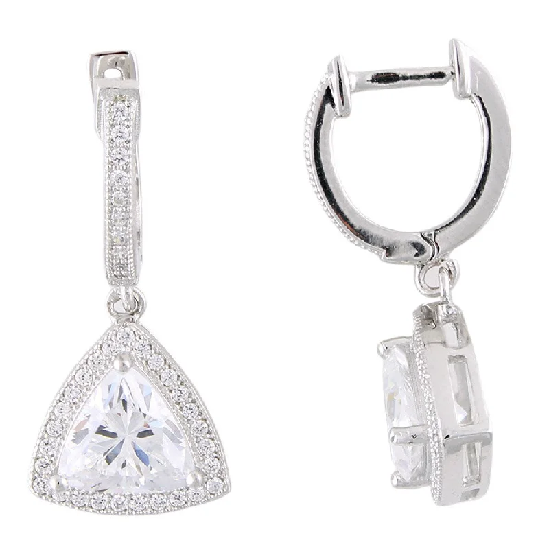 Platinum o/ Silver 2.34ctw White CZ Drop & Dangle Earring