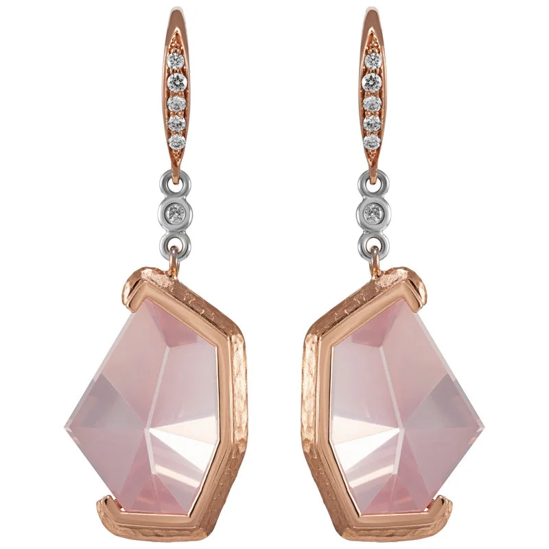 Women’s Mirror Cut Rose Quartz Earrings