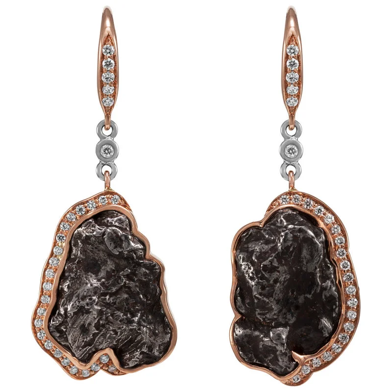 Women’s Sikhote-Alin Meteorite and Diamond Earrings