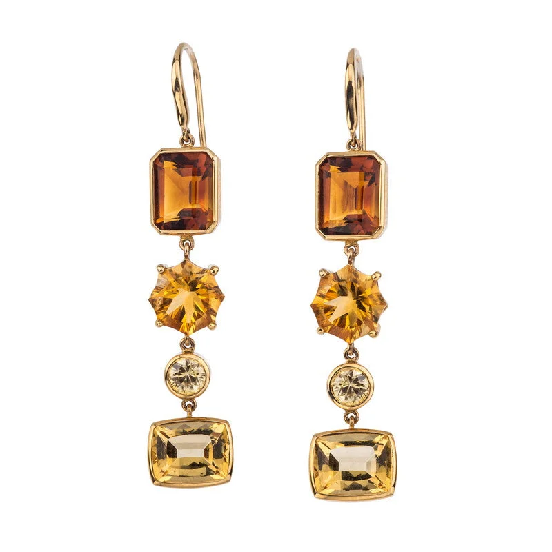 Women's Citrine and Beryl Dangle Earrings