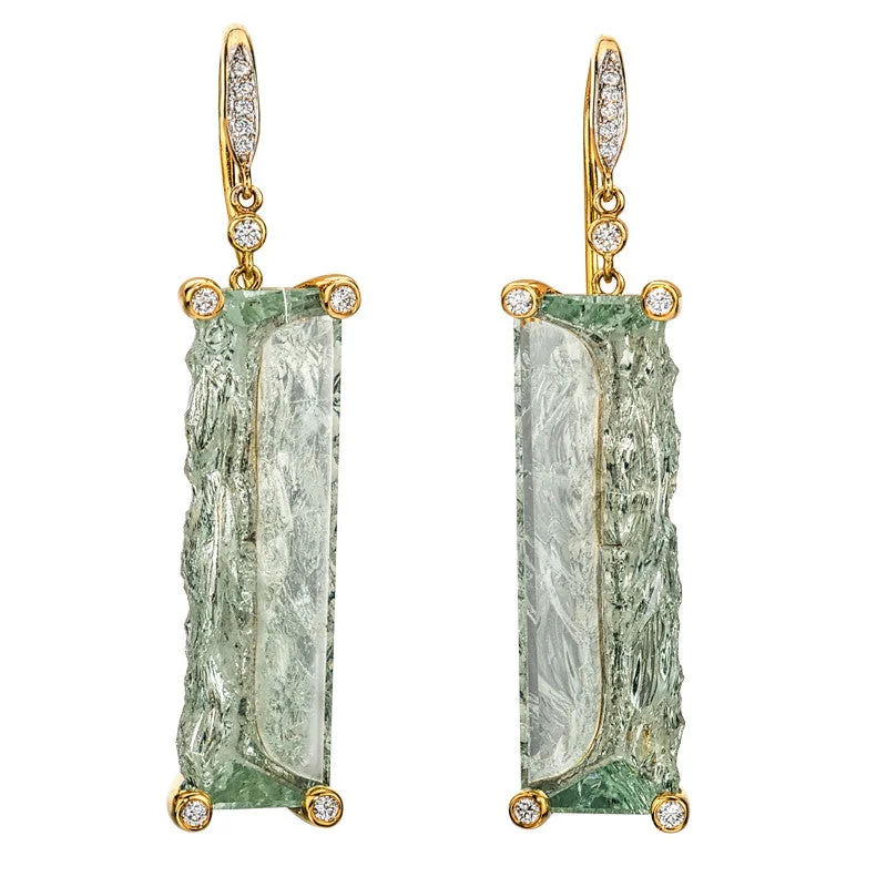 Women's Cleaved Prasiolite Dangle Earrings