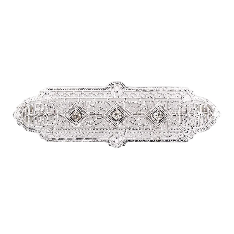 Art Deco Diamond & Platinum Filigree Pin