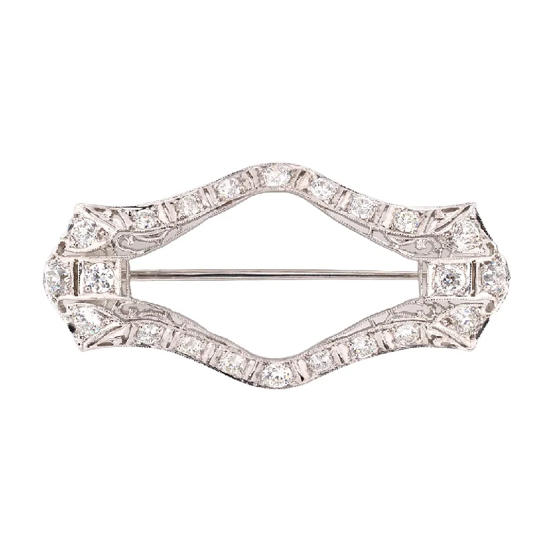 Art Deco Diamond & Platinum Filigree Scarf Pin