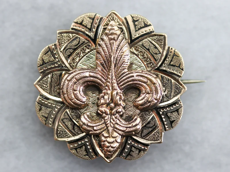 Fleur De Lis Gold Brooch